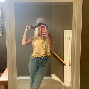 Free People yellow tie top